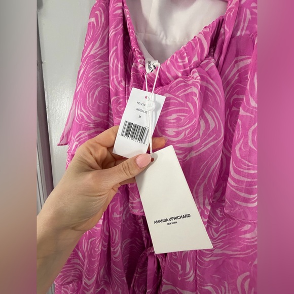 Strapless Amanda Uprichard Pink Tiered Maxi Dress (wedding guest) - Picture 11 of 11